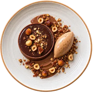 Chocolat noir 70 %, praliné noisette