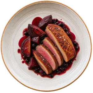 Magret de canard, betterave & cassis